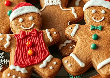 Gingerbread Cookies with Royal Icing Piping