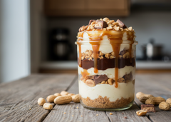 Snickers-Inspired Cheesecake Jar